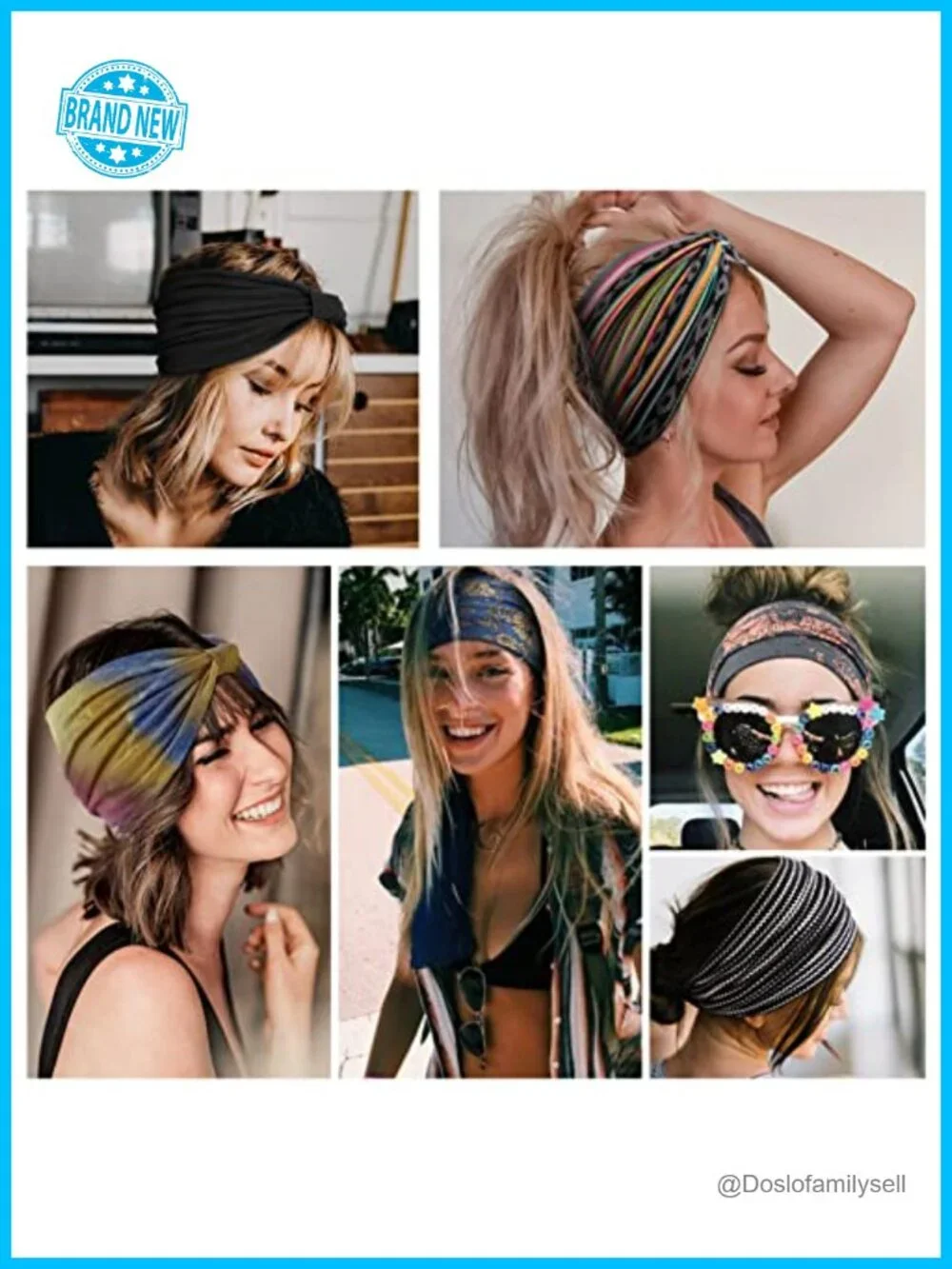 Extra Wide 7'' Anti Slip Knotted Headbands for Women Boho Stretch Hair Bands 2